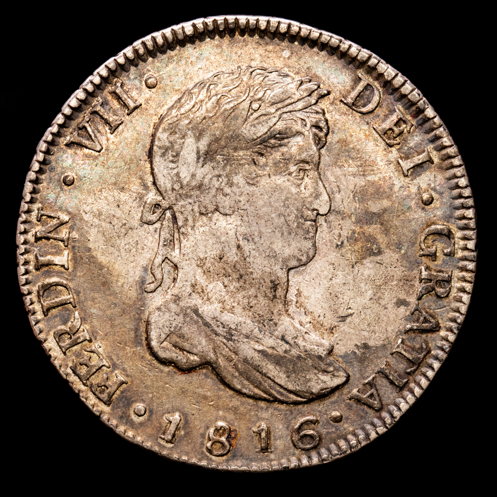Fernando VII. 4 Reales. (13.31 g.). Nueva Guatemala. 1816. Ensayador M. Aureo y Calicó-729. MBC+. Muy escasa