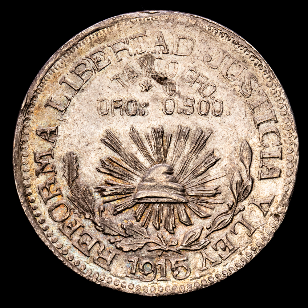 Revolución Mexicana. Un peso. (10.92 g.). Taxco. 1915. KM-610. EBC-.