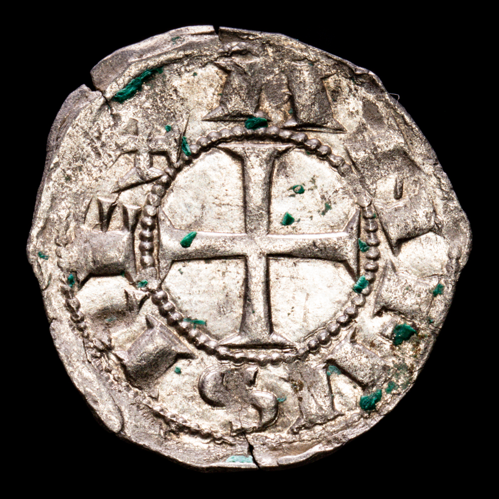 Alfonso VI. Dinero. (0,73 g.). Toledo. (1073-1109). AB-8.2. EBC. Gran parte de brillo original