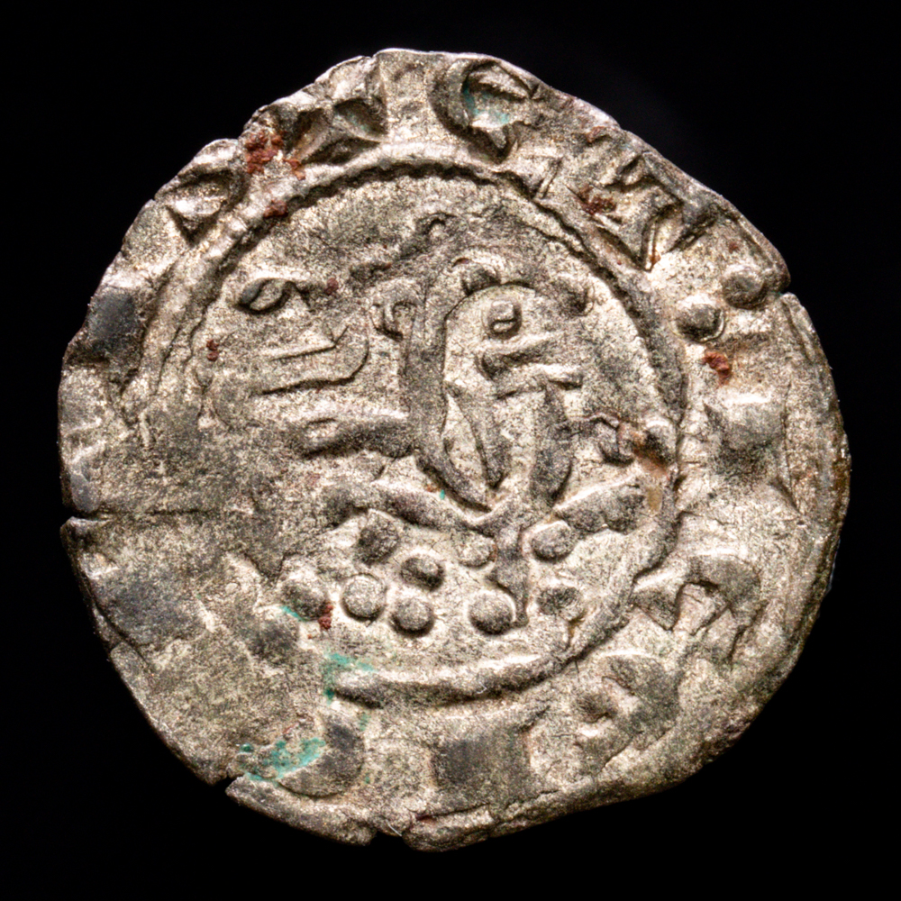 Alfonso X. Dinero prieto. (0,64 g.). Sin ceca. (1252-1284). BAUT-390. MBC+. Creciente invertida