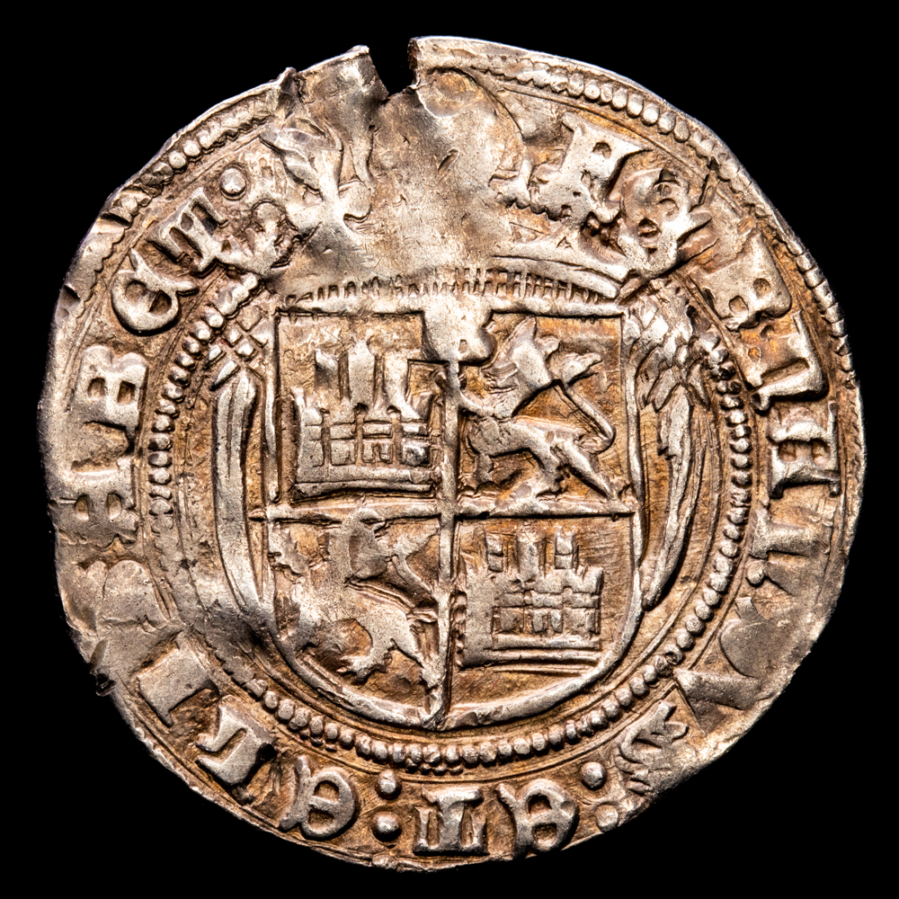 Fernando e Isabel. 1 Real. (3,47 g.). Burgos. (1474-1504). Calicó 295. Anterior a la Pragmática. MBC+ . RARA .