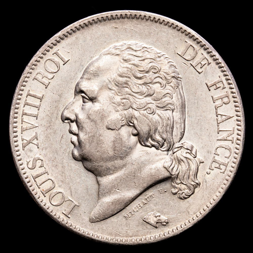 Francia – Louis XVIII. 5 Francs. (25,04 g.). Paris. 1822. A. GADOURY-614. UNC-. Brillo original.