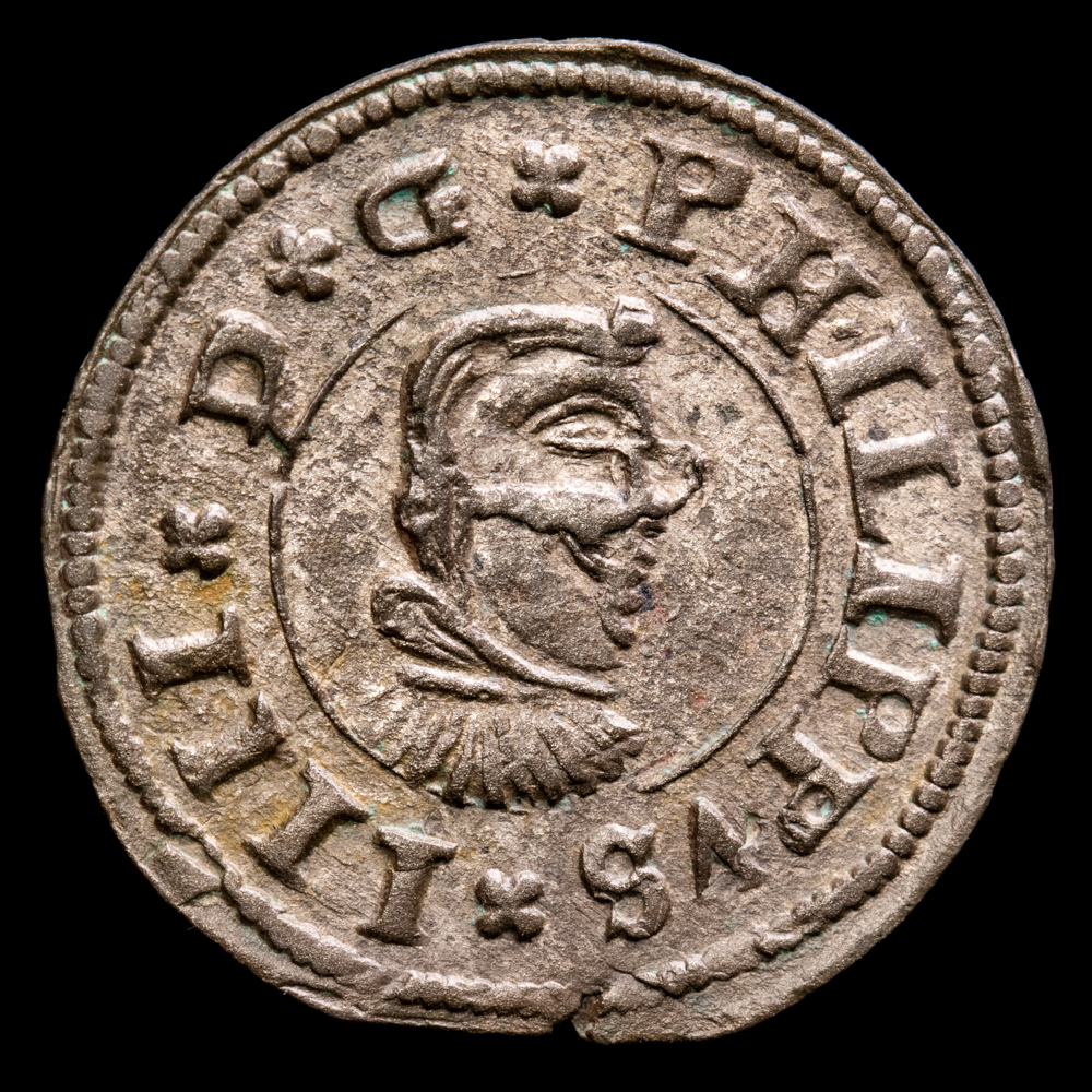 Felipe IV. 16 Maravedís. (3,96 g.). Coruña. 1663. Aureo y Calico-453. EBC-. Gran parte de plateado original.