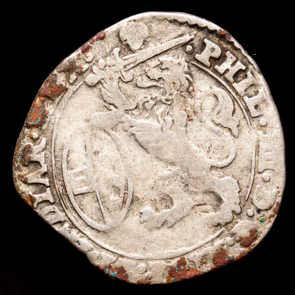 Paises Bajos – Felipe IV. Escalin. (5,01 g.). Brujas. 1630. MBC. Escasa.