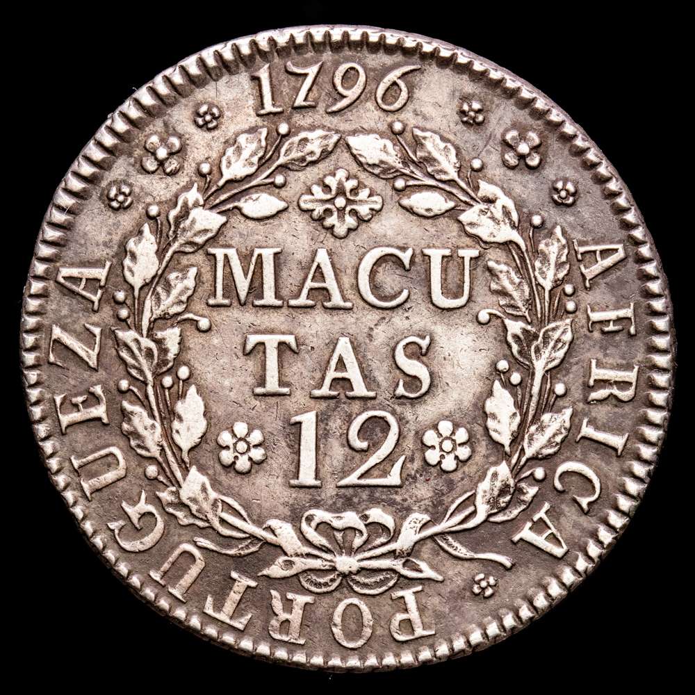 Africa Portuguesa – D. Maria I. 12 Macutas. (17,51 g.). Angola. 1796. KM-37. MBC+.