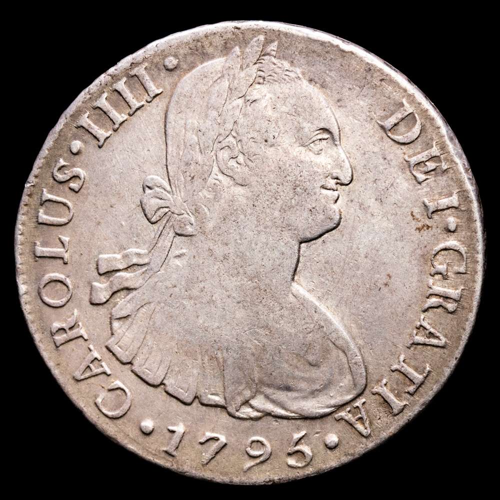 Carlos IV. 8 Reales (26,88 g.). 1795. Lima (Perú). Ensayador I.J. AC-912. VF