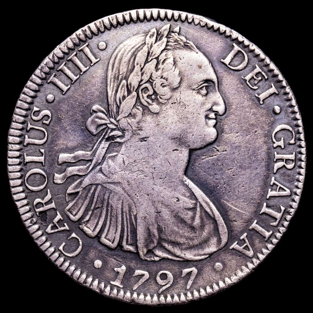 Carlos IV. 8 Reales. (26,95 g.). México. 1797. Ensayador F·M. AC-960. MBC+.