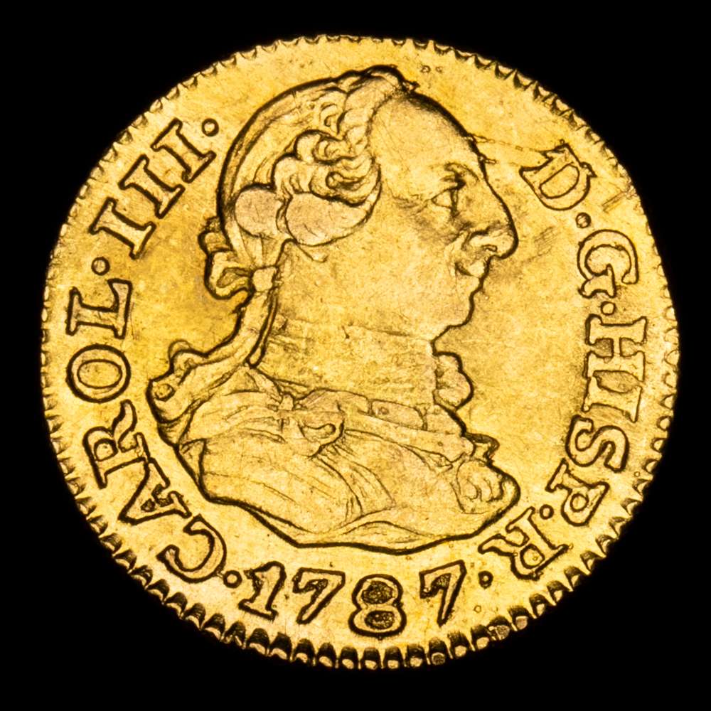 Carlos III. 1/2 Escudo. (1,73g.). Madrid. 1787. Ensayador D·V. AC-1281. EBC. Bella.