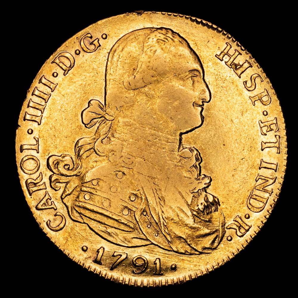 Carlos IV 8 Escudos (26,95 g.). 1791. Ensayador P·R. AC-1694