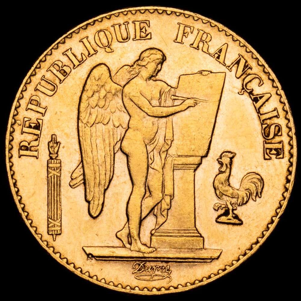 República de Francia. 20 Francs. (6,48 g.). París (A). 1897. KM-825. XF+. Brillo original