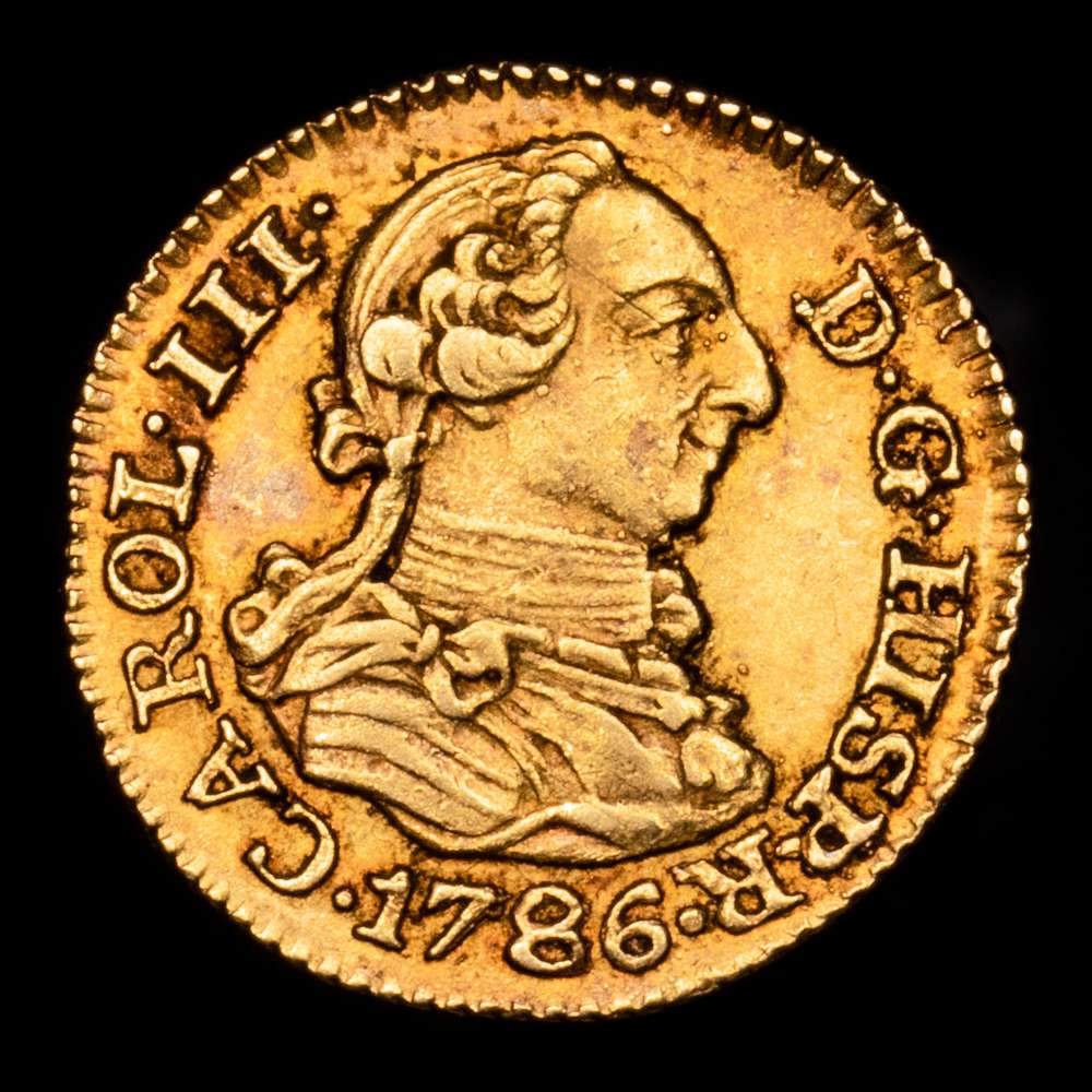 Carlos III. 1/2 Escudo. (1,72 g.). Madrid. 1785. Ensayador D·V. AC-1280. EBC-. Bonito color