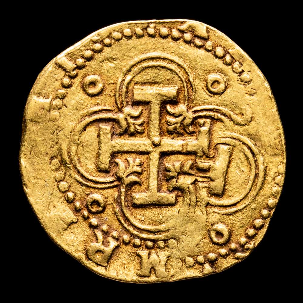 Felipe II. 2 Escudos. (6,74 g.). Sevilla. (1556-1598). Ensayador D “cuadrada”. Aureo y Calicó – 828. MBC+.