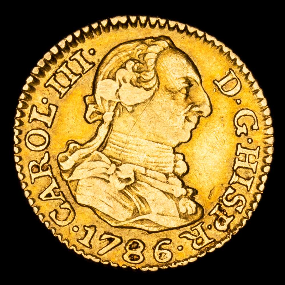 Carlos III. 1/2 Escudo. (1,76g.). Madrid. 1786. Ensayador D·V. AC-1280. VF.