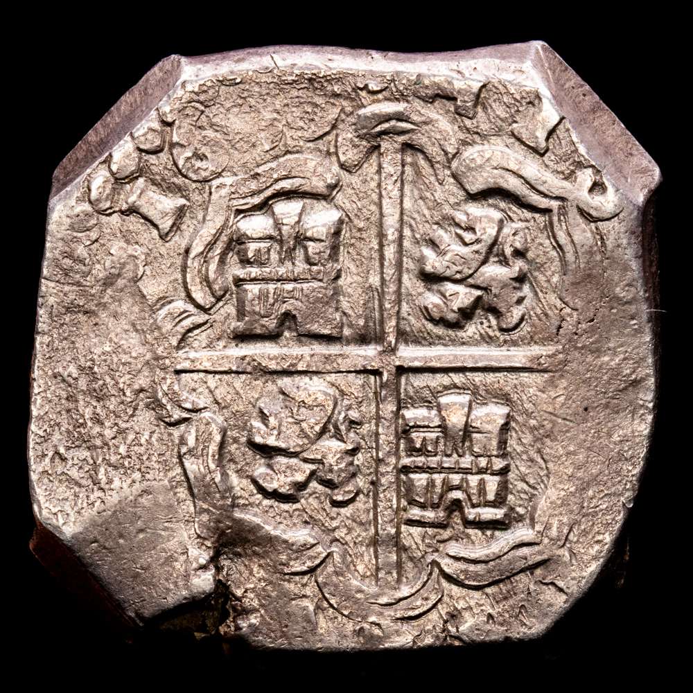 Felipe IV. 8 Reales. (27,58 g.). Madrid. 1639. Ensayador M·D. Aureo y Calico-1261. VF. Muy rara. Fecha tenue pero visible