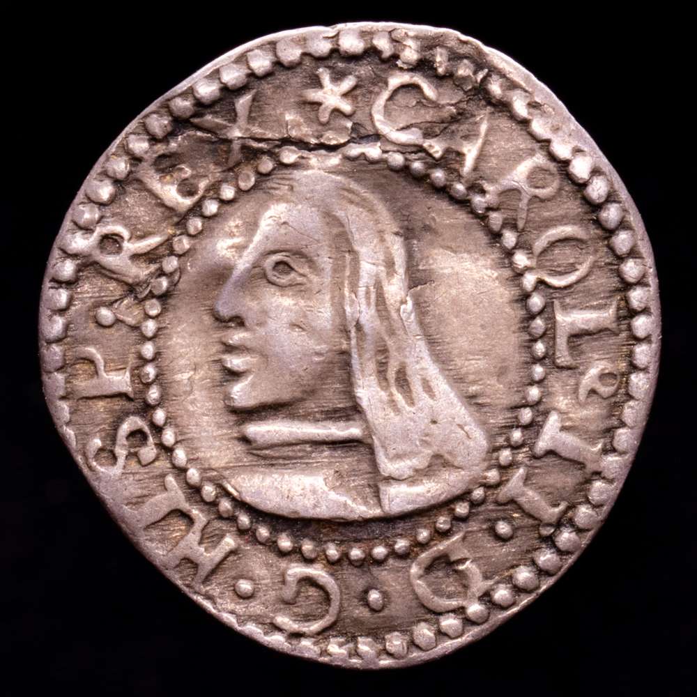 Carlos II. 1 Croat. (1,71 g.). Barcelona. 1687. AC-210. MBC+.