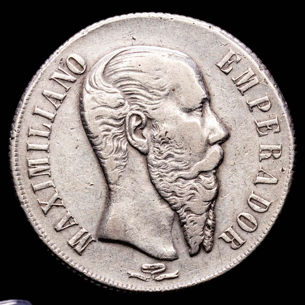 Mexico – Maximiliano 1 Peso (26,94 g.). San Luis de Potosí. 1866. KM-388.2. VF+