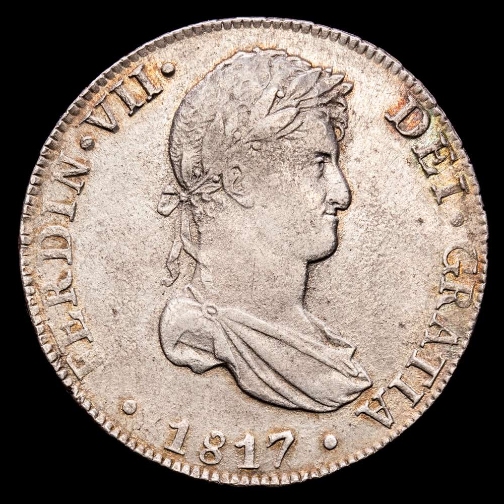 Fernando VII. 8 Reales. (27,28 g.). Lima. 1817. Ensayador J·P. Aureo y Calico-1250. EBC. Bello color