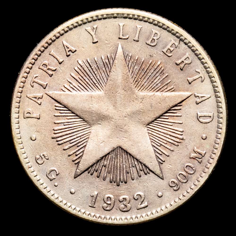 Cuba. 20 Centavos. (4,88 g.). Cuba. 1932. KM-13.2. EBC-. Escasa