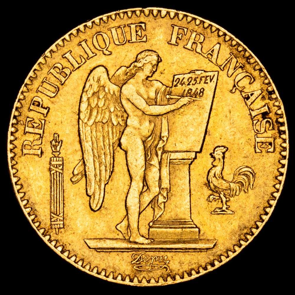 República de Francia. 20 Francs (6,42 g.). París. 1849. KM-757. VF+.