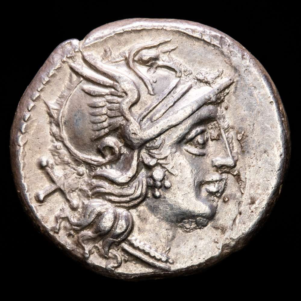 Anónimo. Denario de plata. Roma 157-156 a.C. Craw-197/1a. XF