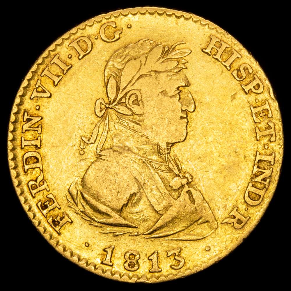 Fernando VII. 2 escudos (6,64 g.). Madrid. 1813. Ensayador I·J. AC-1609. MBC.