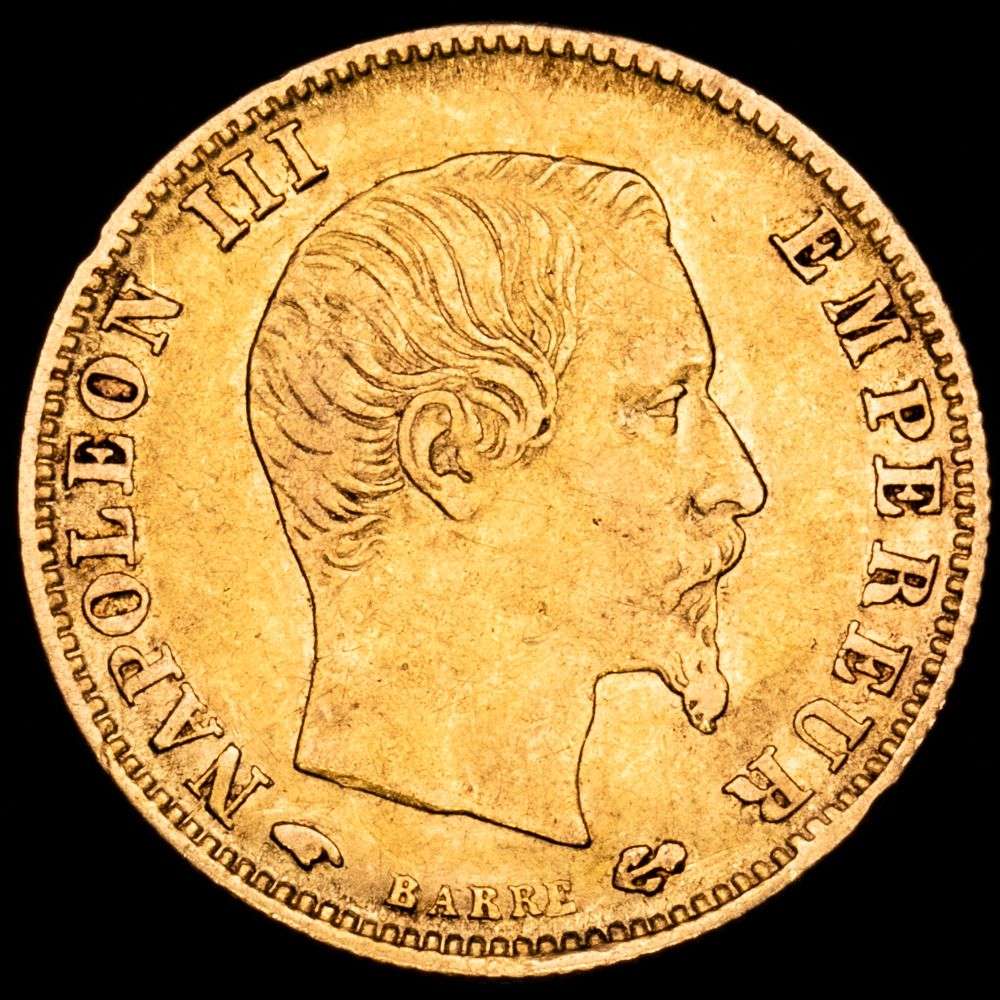 Francia – Napoleón III. 5 Franc. (1,59 g.). París (A). 1860. KM-803.1. MBC.