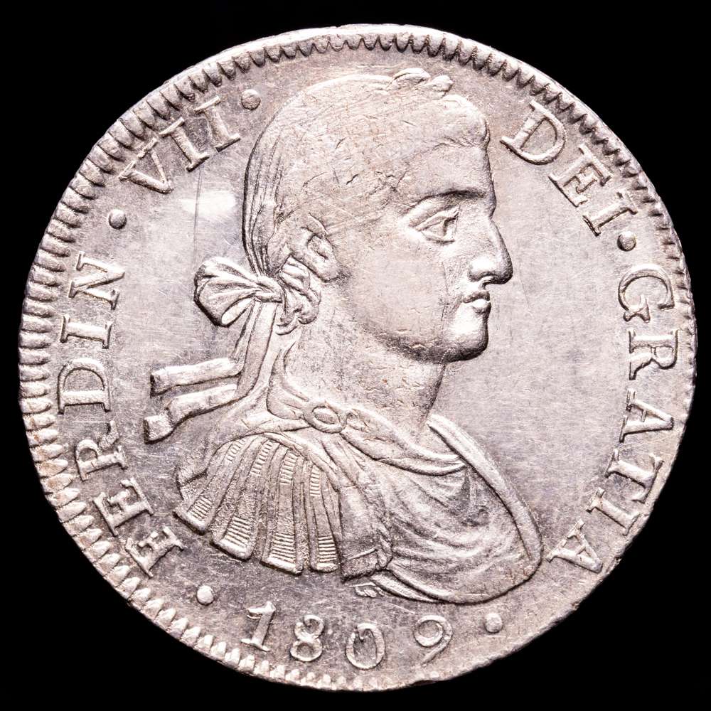 Fernando VII. 8 Reales. (26,95 g.). México. 1809. Ensayador T·H. AC-1308. EBC+. Brillo original.