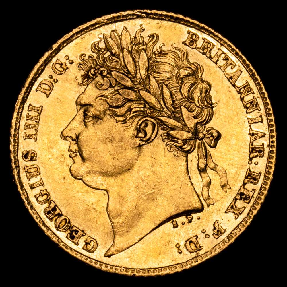 Gran Bretaña – George IV. 1/2 Soverano. (3,98 g.). 1824. KM-689. XF. Brillo original.