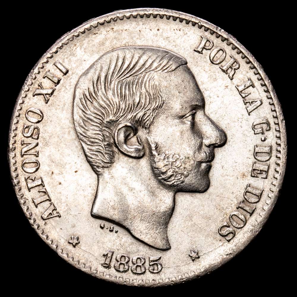 Alfonso XII. 50 céntinmos. (12,83 g.). Manila (Filipinas). 1885. Aureo y Calico-124. EBC.