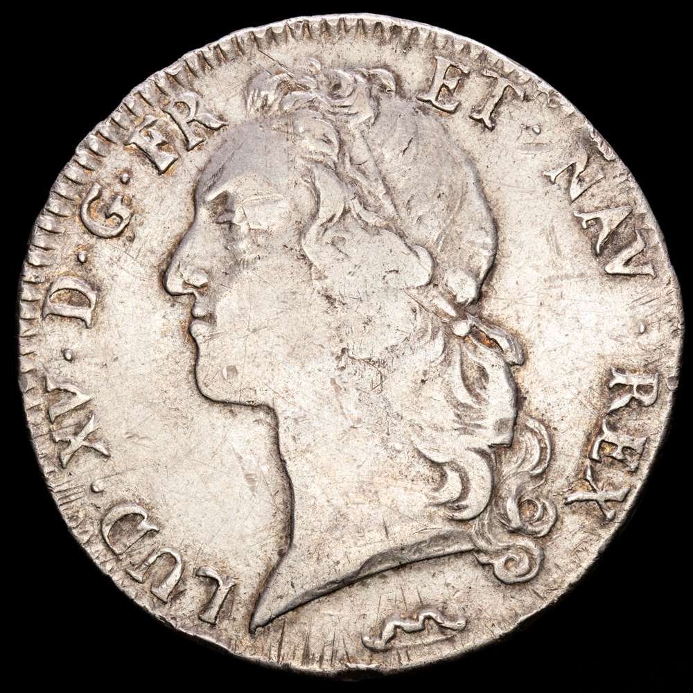 Francia – Luis XV. ECU. (29,21g.). Montpellier. 1768. Ensayador N. GA-322. MBC.
