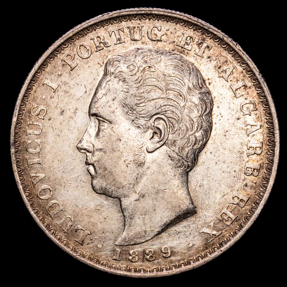 Portugal – Luis I. 500 Reis. (12,36 g.). 1889. GOMES-12.22. EBC-. Restos de brillo original.