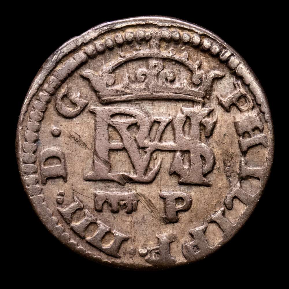 Felipe IV. 1/2 Real. (1,59 g.). Segovia. 1627. Ensayador P. Aureo y Calico – 620. MBC.