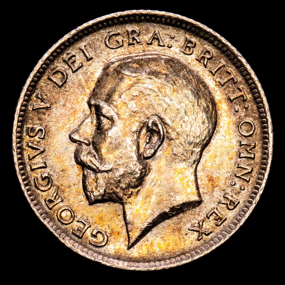 Gran Bretaña – George V. 6 Pence. (2,85 g.). 1911. KM-814. XF+. Pátina de monetario