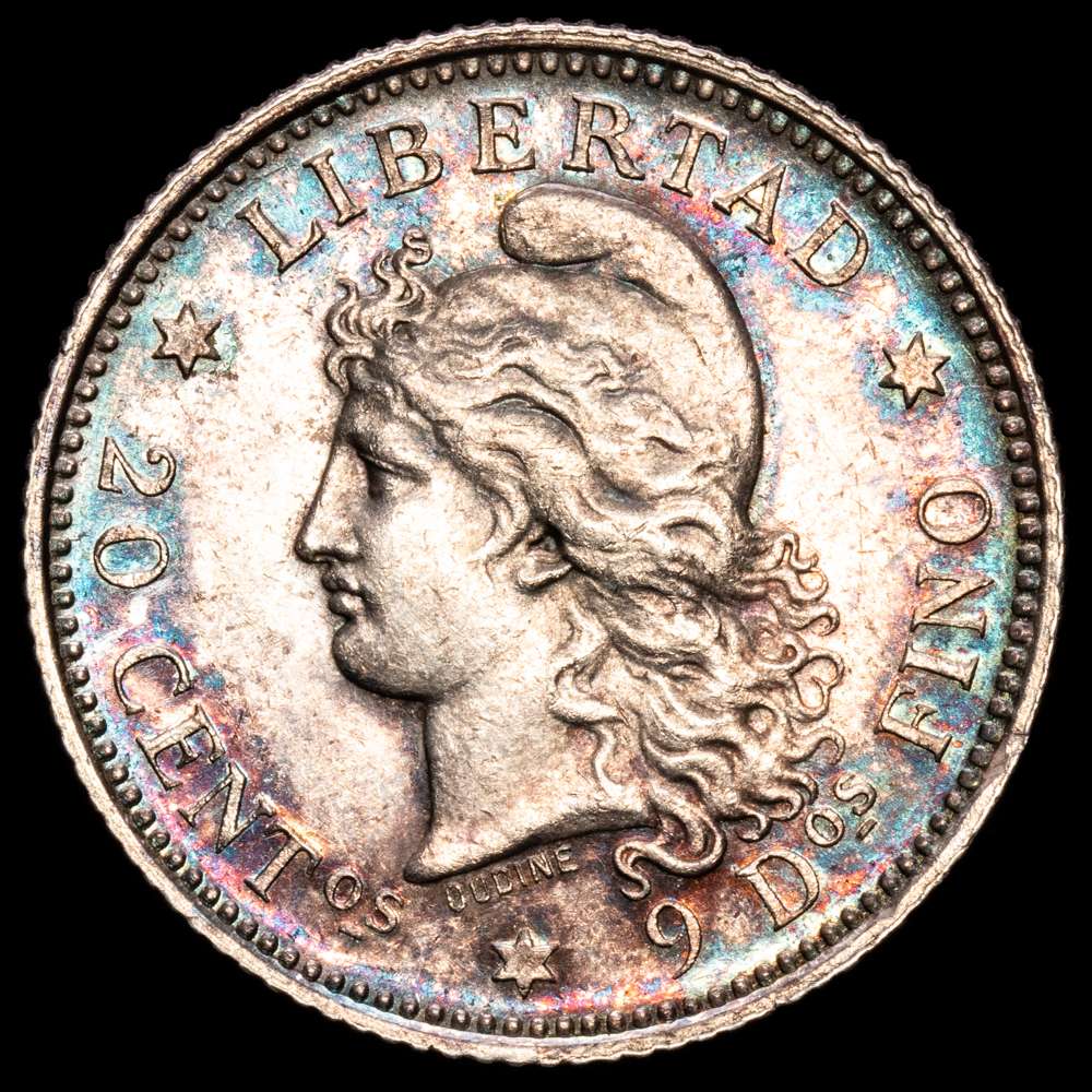 Argentina – República. 20 Centavos. (5,14g.). 1882. KM-27. UNC.