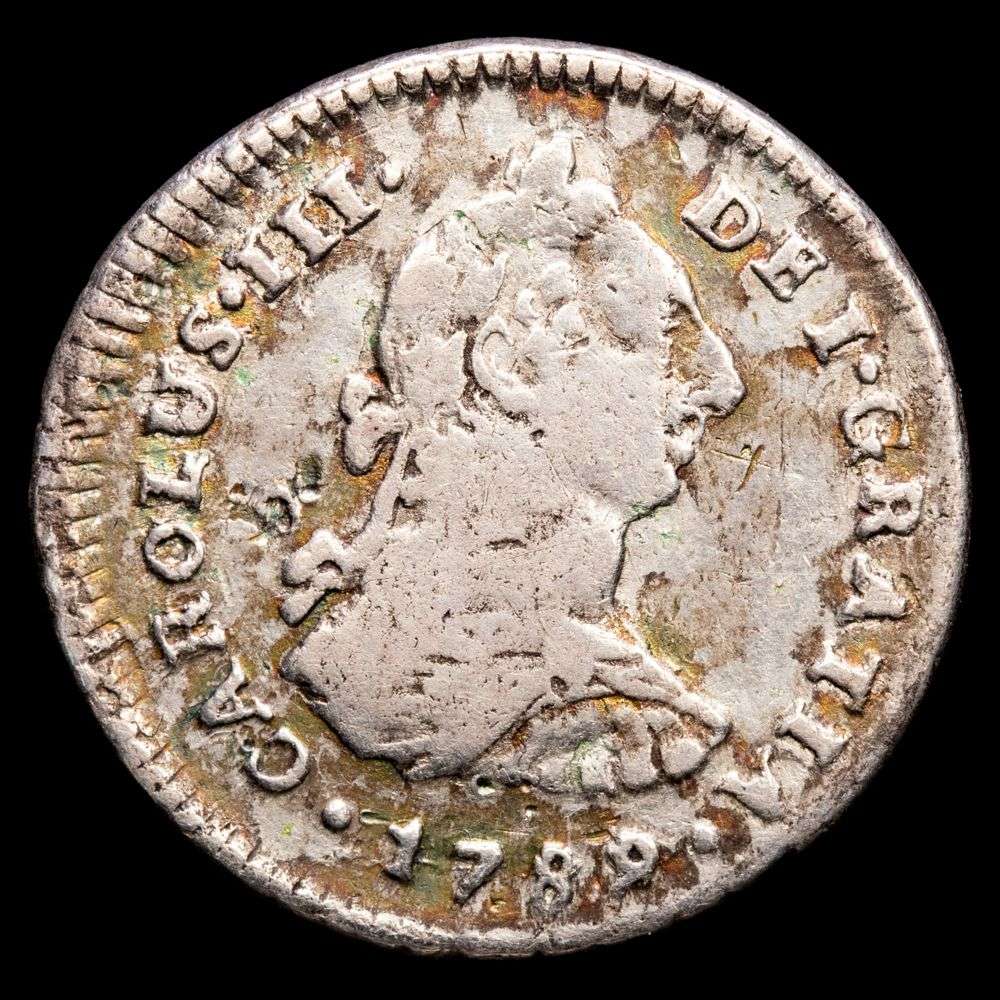Carlos III. 1 Real (3,28 g.). Lima (Perú). 1789. Ensayador I·J. CA-385. F+.