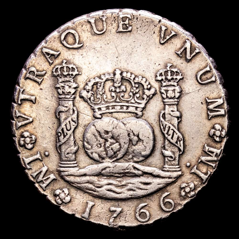 Carlos III. 8 Reales. (27,06 g.). Lima. 1766. J·M. AC-1026. MBC+.