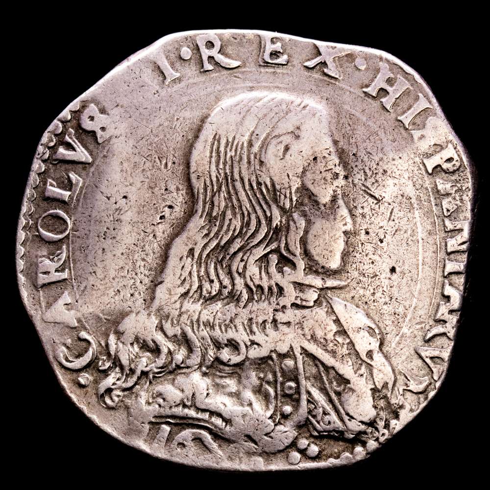 Carlos II. 1 Filippo. (27,5 g.). Milán. 1676. VTI-19. MBC+.