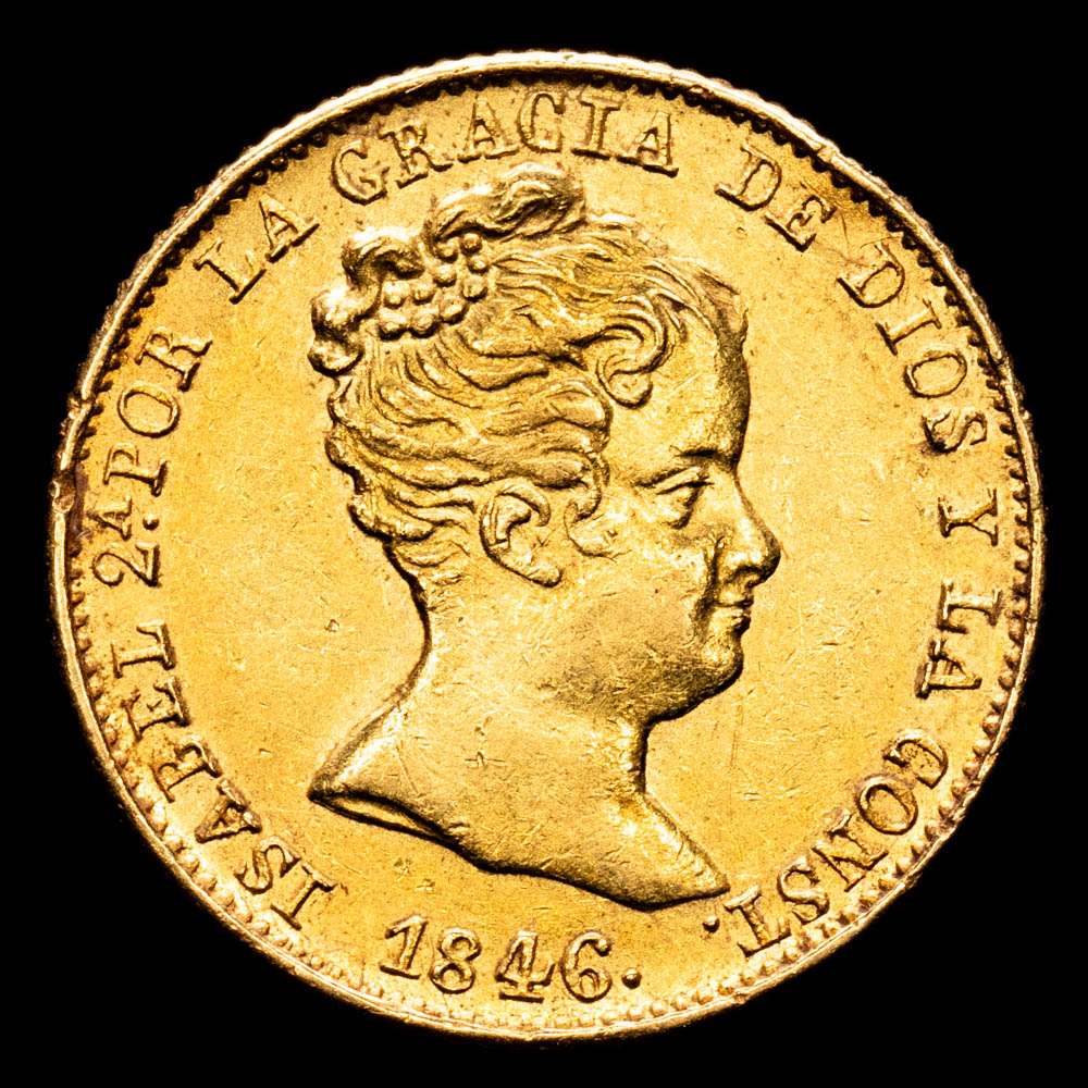 Isabel II (1833-1868). 80 reales. 1846. Barcelona. PS. Cal-715. EBC+