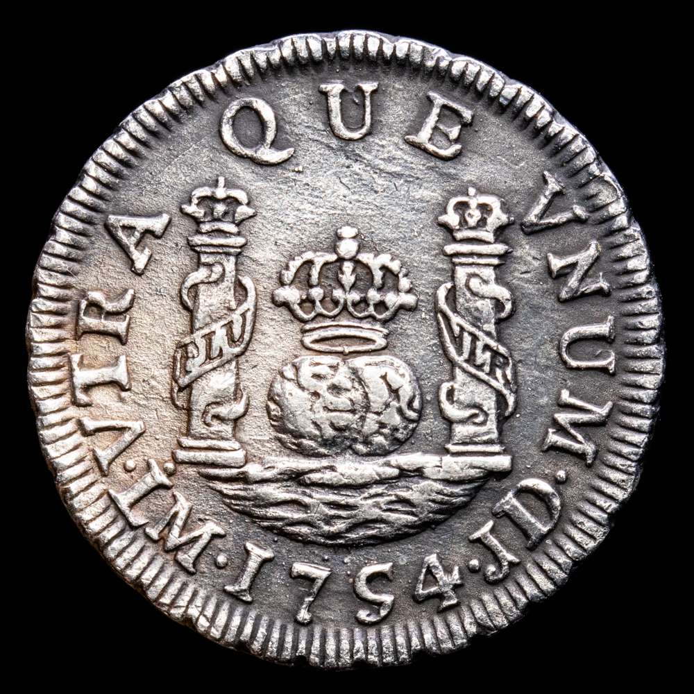 Fernando VI. 1 Real. (3,36 g.). Lima. 1754. Ensayadores J·D. Aureo y Calico-155. MBC+. Escasa