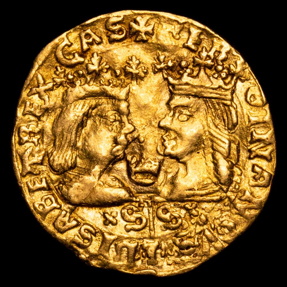 Fernando e Isabel. Ducado. (3,5 g.). Valencia. (Calicó 118).(1479-1516). *S/S*. EBC. Rara.