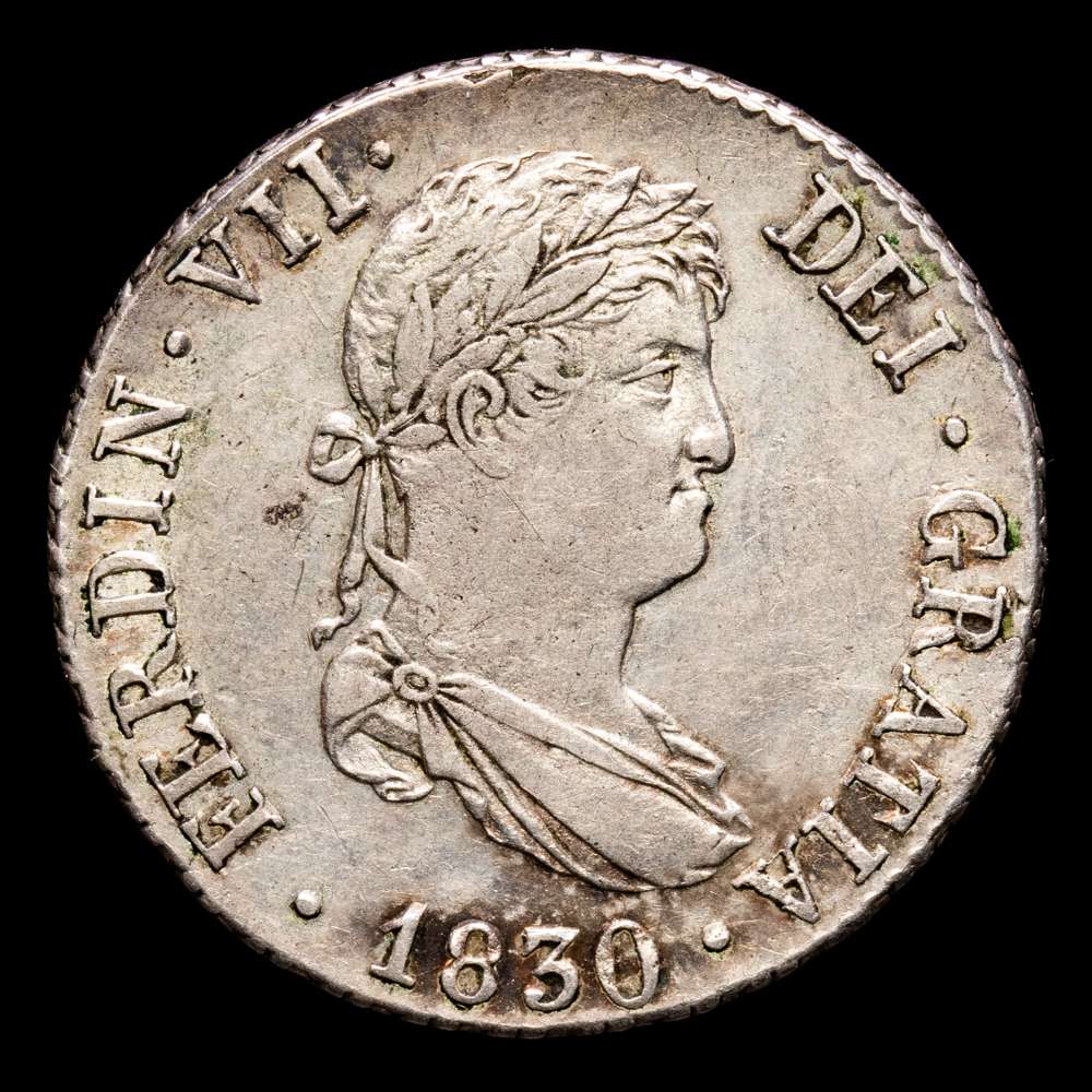 Fernando VII. 2 Reales. (5,91 g.). Madrid. 1830. Ensayador A·J. Aureo y Calico-847. MBC+.