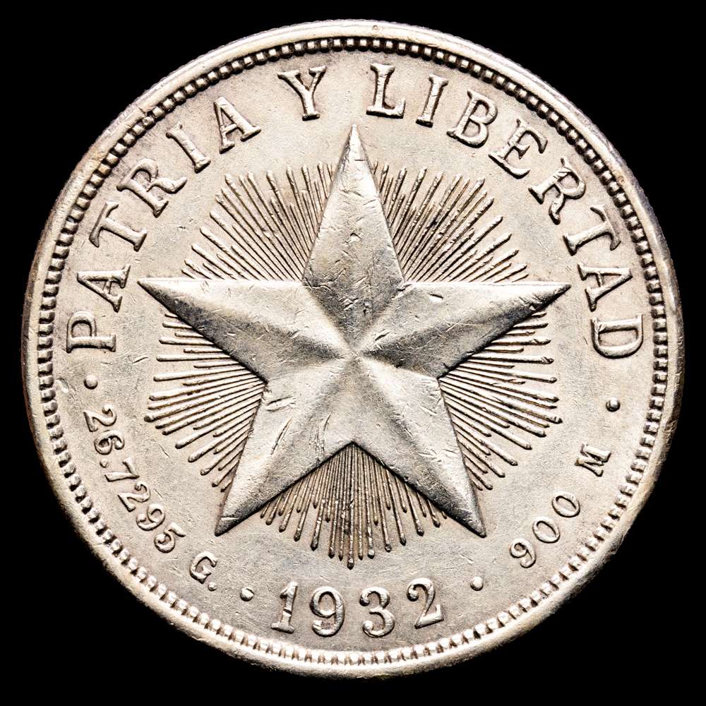 República de Cuba. Un Peso. (26,71 g.). 1932. KM-15.2. MBC+.