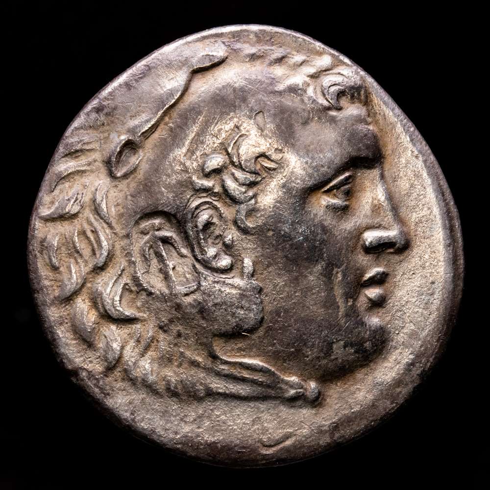 Reino de Macedonia – Alejandro III Magno. Tetradracma. (15,32 g.). 336-323 A.C.. PRICE-2902. MBC/BC+. Resello de ancla en anverso.