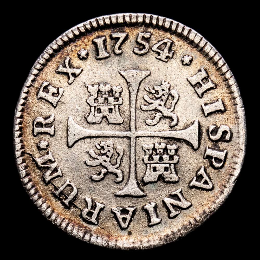 Fernando VI. 1/2 Real. (1,47 g.). Madrid. 1754. Ensayador J·B. Aureo y Calico-178. MBC+.