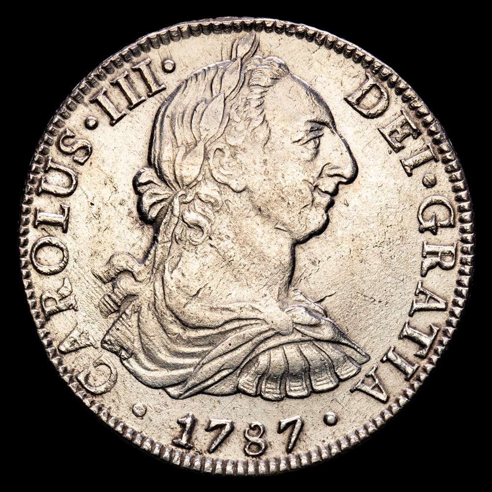 Carlos III. 8 Reales. (26,96 g.). México. 1787. F·M. CAL-1131. MBC+