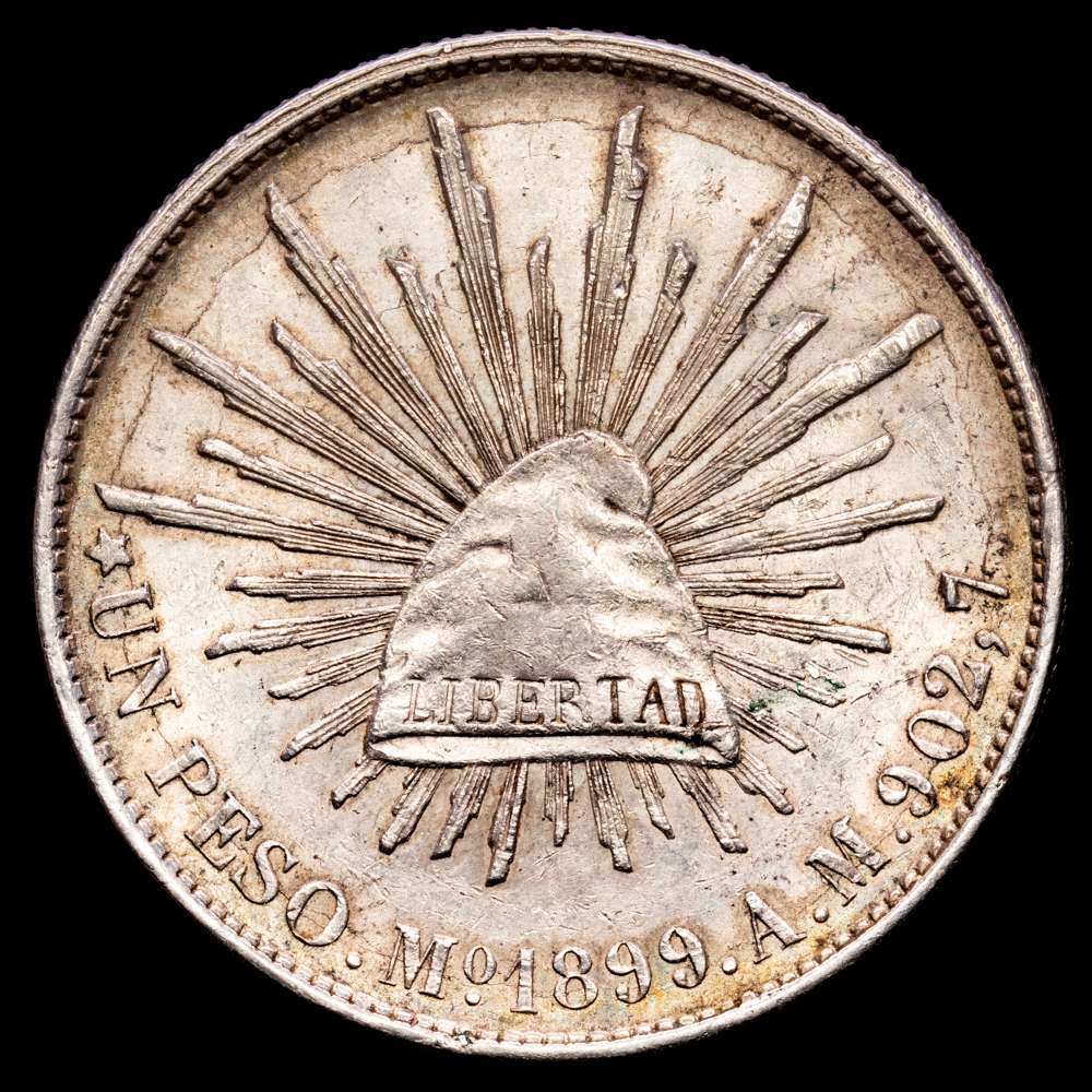 República de México. Un Peso. (27,13 g.). México. 1899. Ensayador A·M. KM-409.2. EBC-/MBC+.