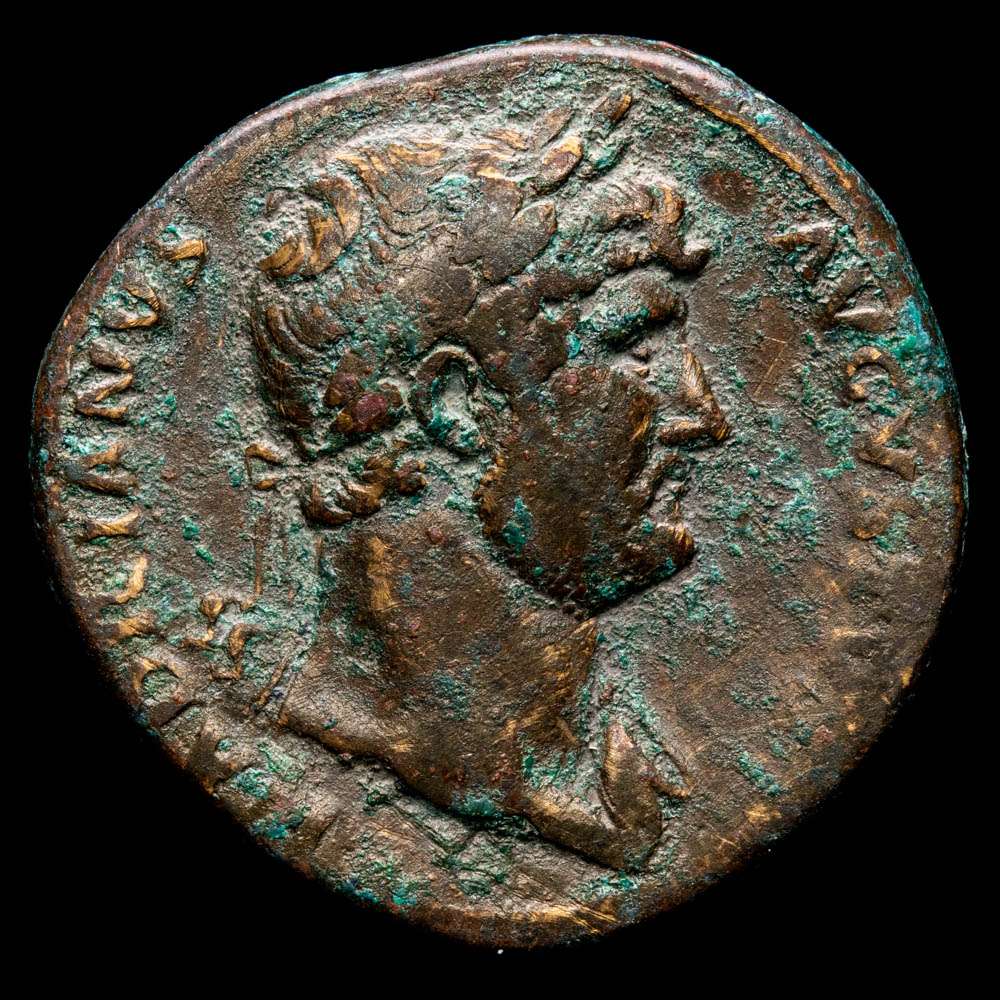 Adriano. Sestercio. (26,01 g.). Roma. 124-125 d.C.. RIC-II-3-738. BC. R: COS III Diana