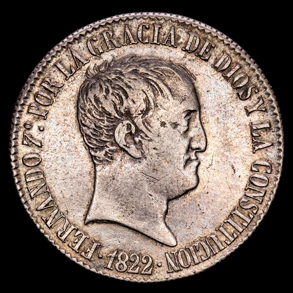 Fernando VII. 20 Reales. (26,85 g.). Madrid. 1822. S·R. AC-1282. MBC+.