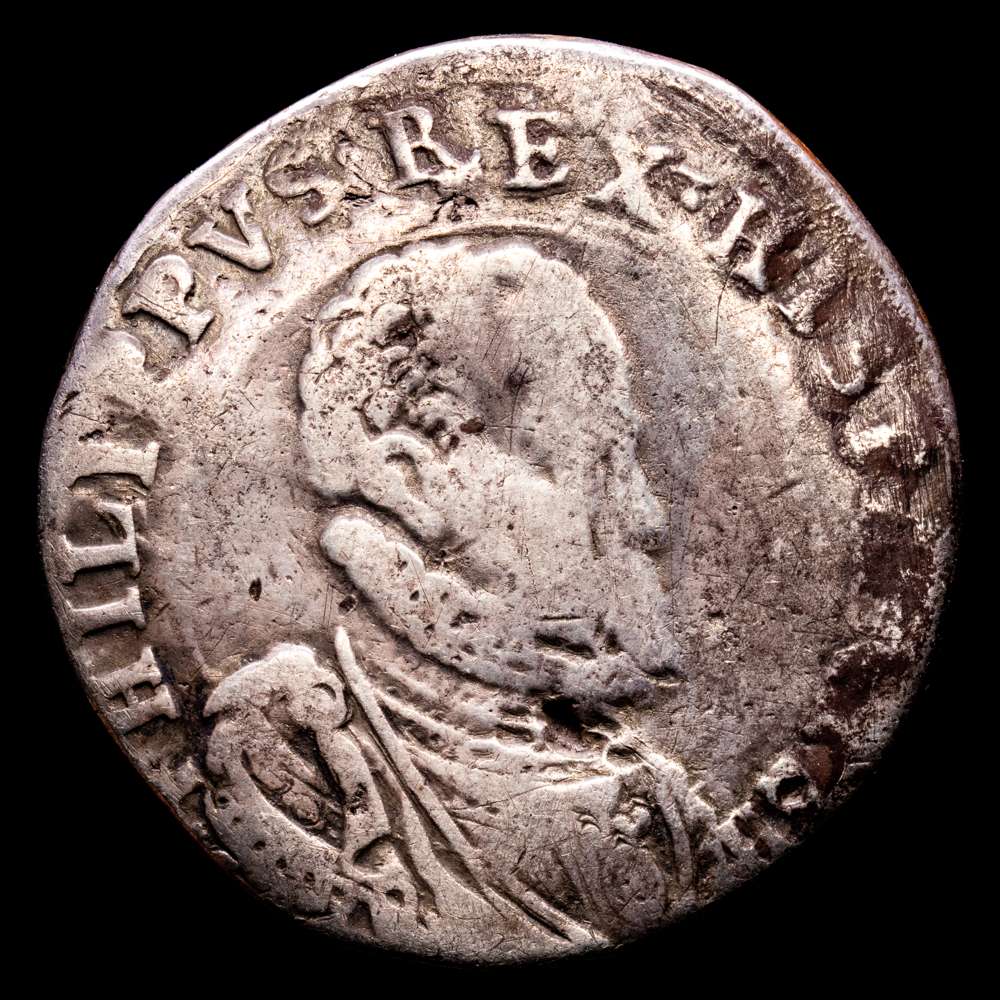 Felipe II. Ducatón. (26,84 g.). Milano. S/F. CRIPPA-13G.MBC-. Escasa