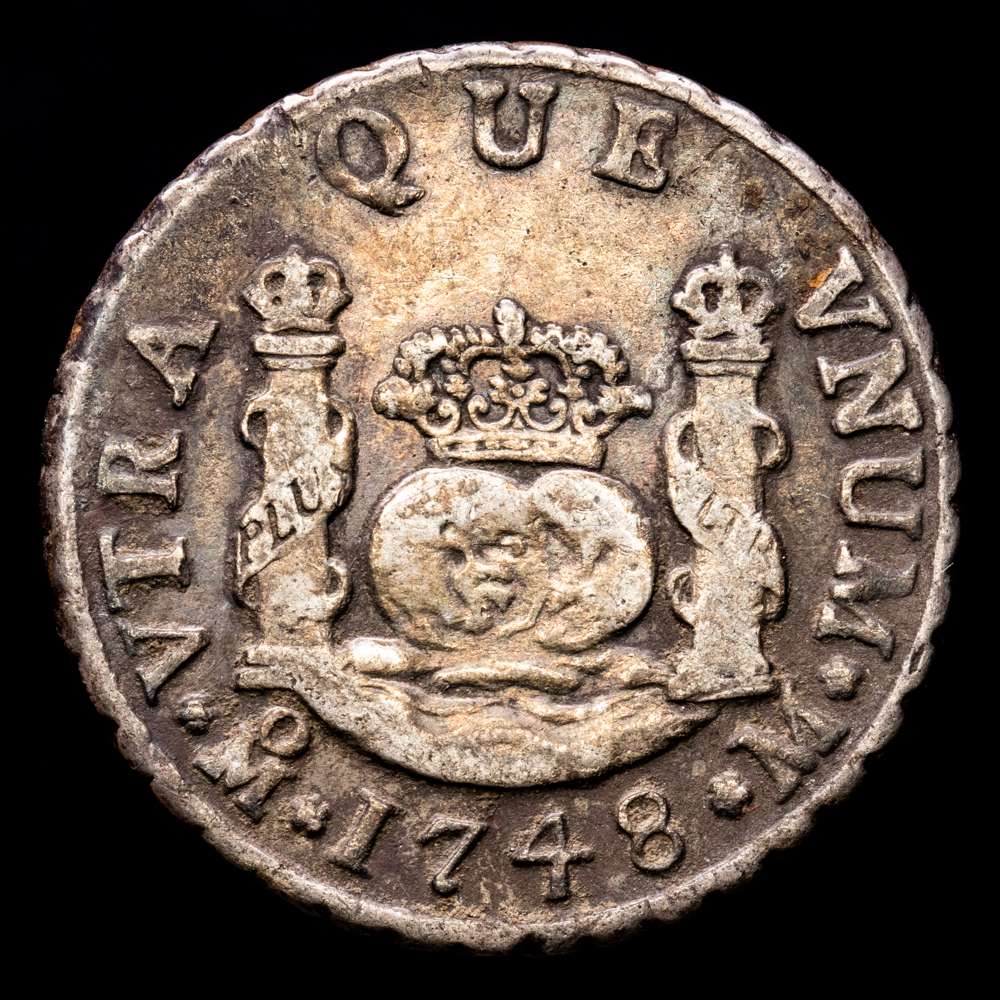 Fernando VI. 2 Reales. (6.18 g.). México. 1748. Ensayador M. Aureo y Calicó-287. MBC.